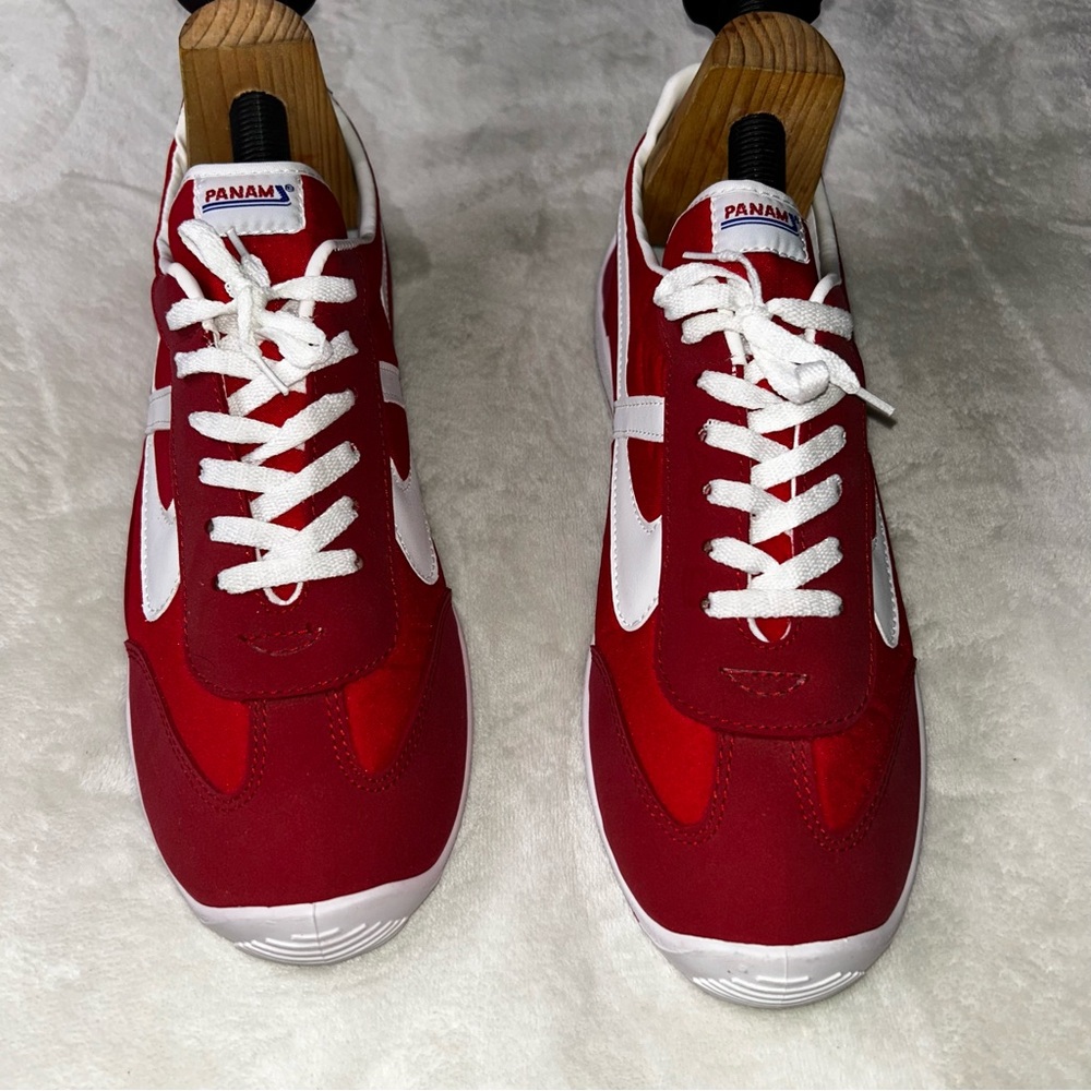 PANAM 084 Hand Crafted Vintage Unisex, Tennis Shoes  Red / White Size 12